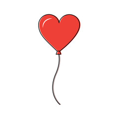 balloon shaped heart love passion vector illustration