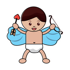 love cupid holding bow and arrow vector illustration
