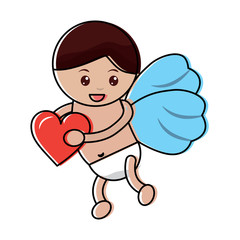 cupid holding heart love romantic image vector illustration
