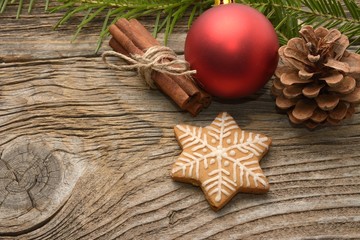 Fototapeta na wymiar Christmas homemade gingerbread cookies