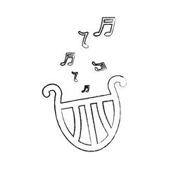 romantic harp note music instrument vector illustration