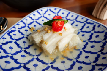 Close up Korean traditional food - white kimchi