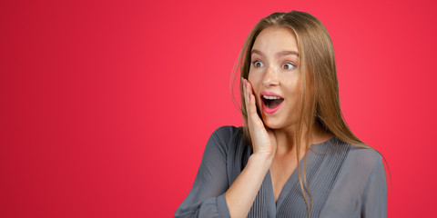 Portrait of a surprised young woman