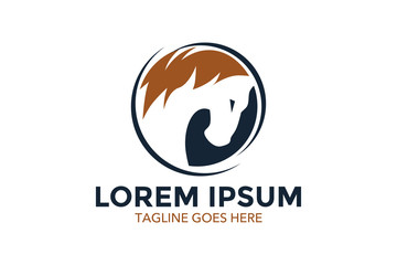 unique horse logo. editable. vector illustration logo