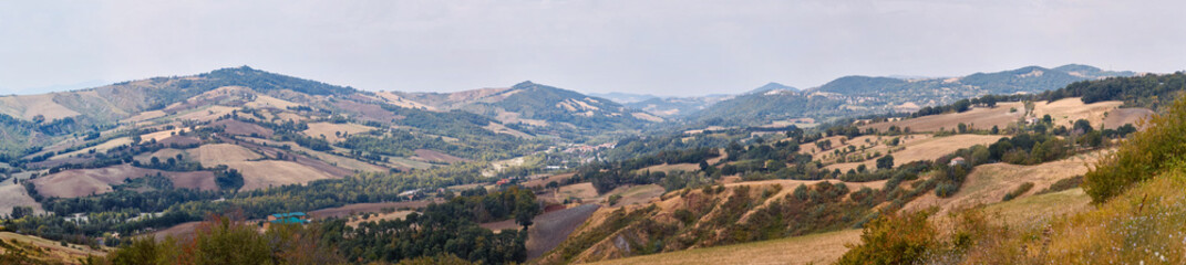 Obraz premium San Marino, San Marino - 10 August 2017: Panoramic view of the local surroundings.