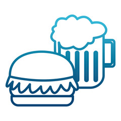 Hamburger and beer symbol