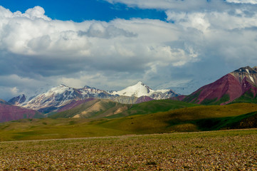 Mountain scenery near Lenin Peak and amazing views