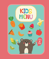 kid menu vector