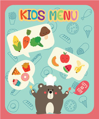 kid menu vector