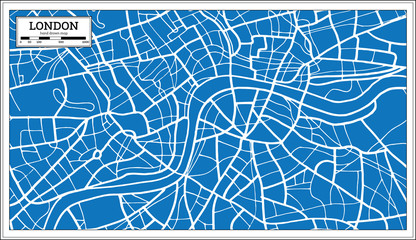 London England Map in Retro Style.