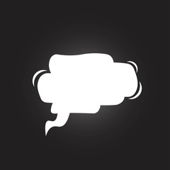 Cartoon speech balloon on chalkboard. Vintage cloud sketch. Vector illustration isolated on black background.