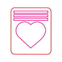 valentines day letter card greeting heart love vector illustration