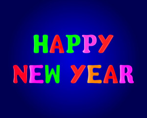 Happy New Year banner. 3d. Stock - Vector illustration