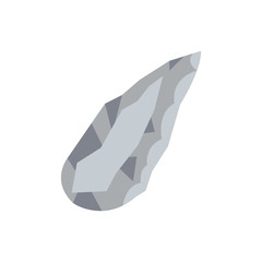 Stone age Neanderthal primitive tool vector flat icon