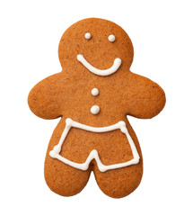 Gingerbread Man Isolated on White Background