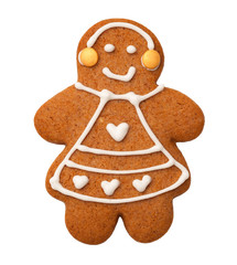 Gingerbread Woman Isolated on White Background