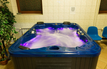 Hydromassage  bathtub for color therapy at  the rehabilitation center for the disabled in Wisla....