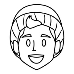 Boy with winter hat face