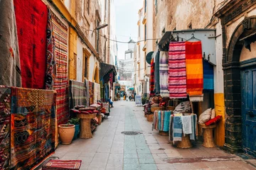 Acrylic prints Morocco colorful street of essaouira old medina, morocco