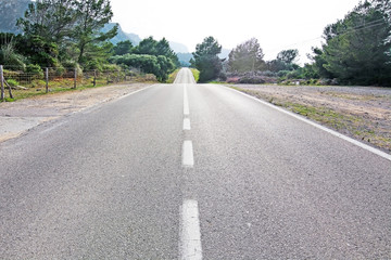 Straight asphalted country road