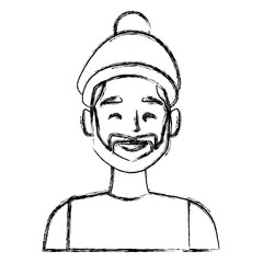 Young man with winter hat