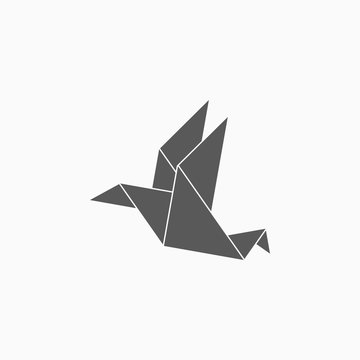 origami paper bird icon