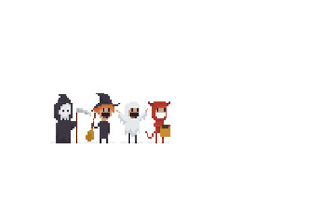 8bit Halloween Characters