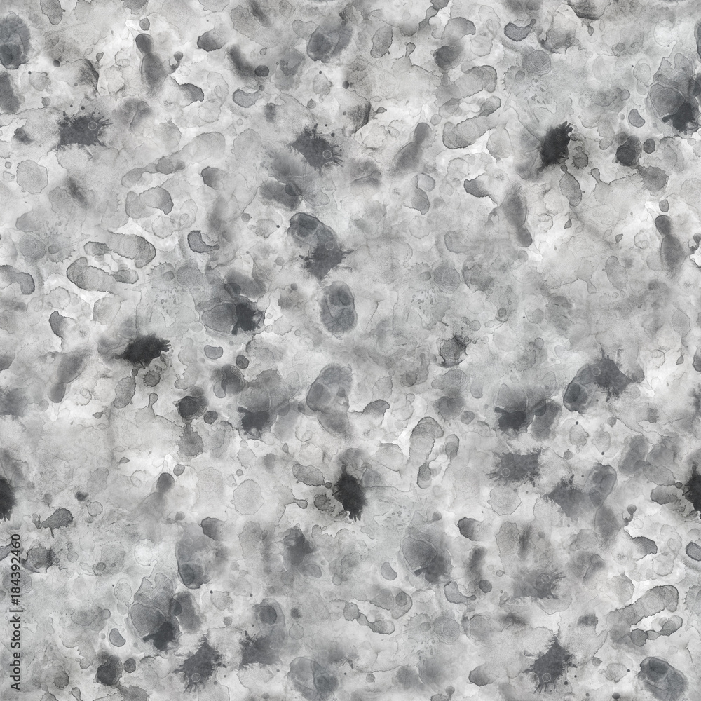 Poster ink splashes blots seamless pattern