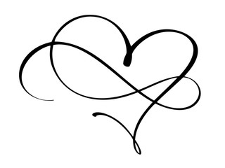 Vintage heart and infinity for Valentines and wedding day vector illustration as design element. Fun brush ink typography for photo overlays, t-shirt print, flyer, poster design