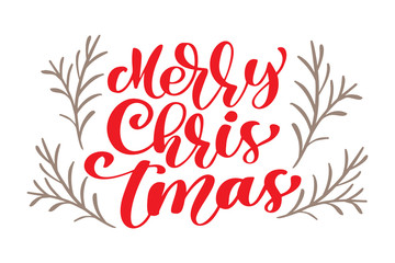 text Merry Christmas hand written calligraphy lettering. handmade vector illustration. Fun brush ink typography for photo overlays, t-shirt print, flyer, poster design