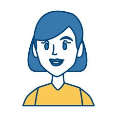 Young woman face smiling