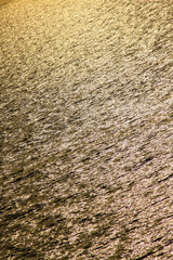 sea sunlit by the setting sun on the Mediterranean Italian island of Elba