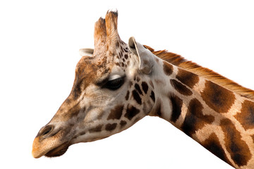 Giraffe portrait isolated on white