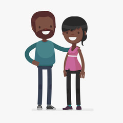 Obraz na płótnie Canvas Cute Afro american couple vector illustration
