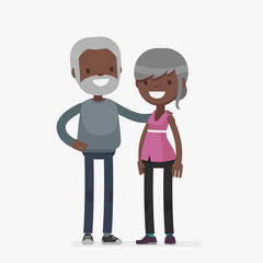 Cute Afro american couple vector illustration
