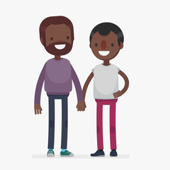 Gay couple vector illustration
