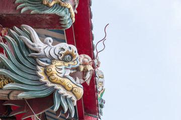 Dragon on sky background