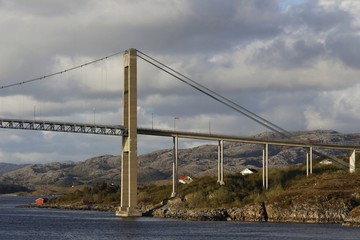 Obraz premium Norwegen, Norway, Rørvik, Brücke, Bauwerk