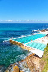 Fototapeta na wymiar in australia beach and the resort pool near ocean