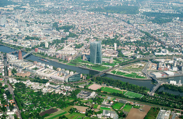 Fototapeta na wymiar Aerial view of Frankfurt am Main, Germany.