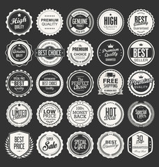 Retro vintage badges vector illustration collection