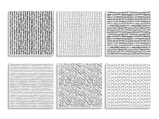 Doodle patterns set sketch textures abstract black