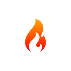 Fire flame icon vector template. Hot red orange fire flame for caution hot or spicy food and logo for oil, gas and energy concept. Vector flat symbol design