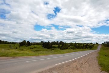 Panoramic view of the countryside of Russia