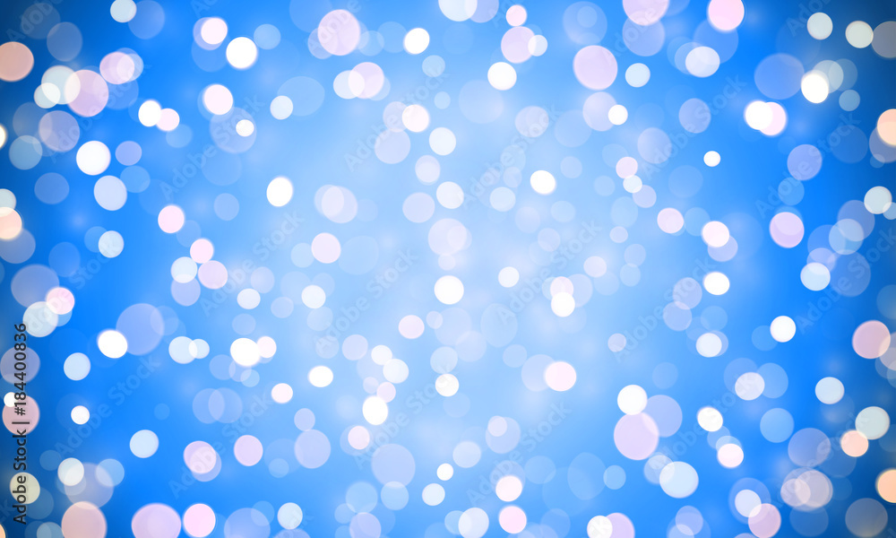 Poster light shine of sparkling confetti glitter effect on blue background. vector shiny bokeh lights for c