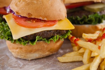 Snacks on wooden board