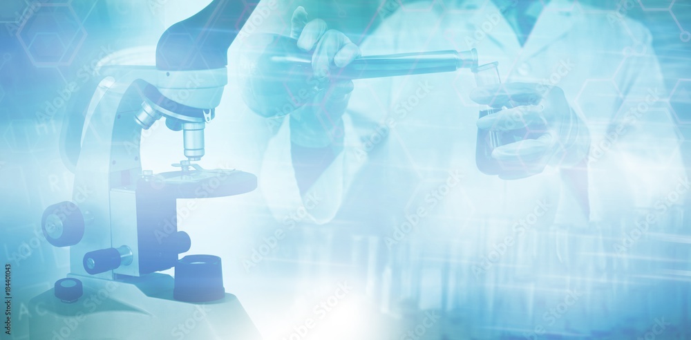 Poster background of scientist working in laboratory