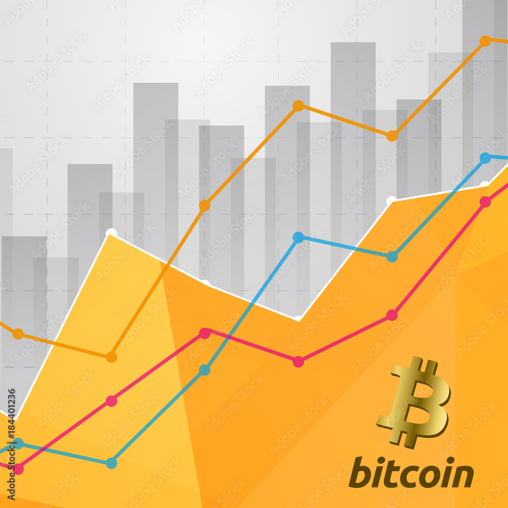 Poster bitcoin cryptocurrency statistics chart showing various visualiz
