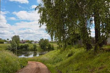 Panoramic view of the countryside of Russia