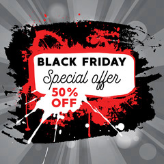 Black friday sale illustration with paint splashes
